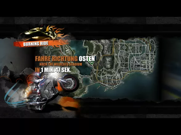 Burnout: Paradise - The Ultimate Box Windows These screens explain what&#x27;s up and where you need to drive.