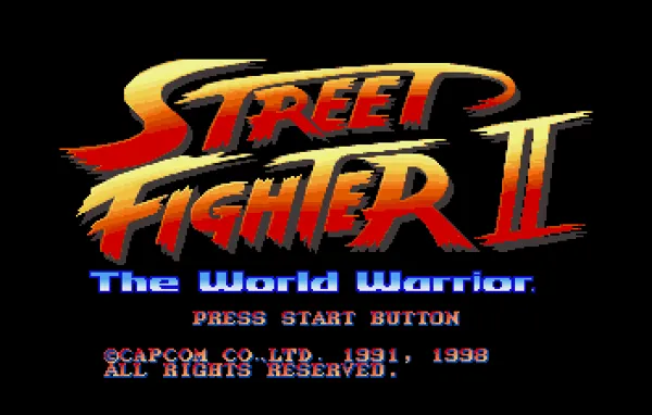 Street Fighter Collection 2 SEGA Saturn SFII title screen.