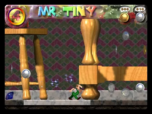 Mr. Tiny Adventures Windows Collecting coins and diamonds.