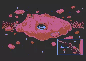 Aliants: The Desperate Battle For Earth! Atari 8-bit The gate is opened and you start to land.