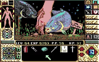 Elvira II: The Jaws of Cerberus Commodore 64 I could think of a dozen ways of getting that key out of the fish-tank without putting my hand in.