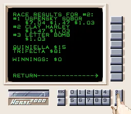 Super Caesars Palace SNES The race results will appear after the race is finished