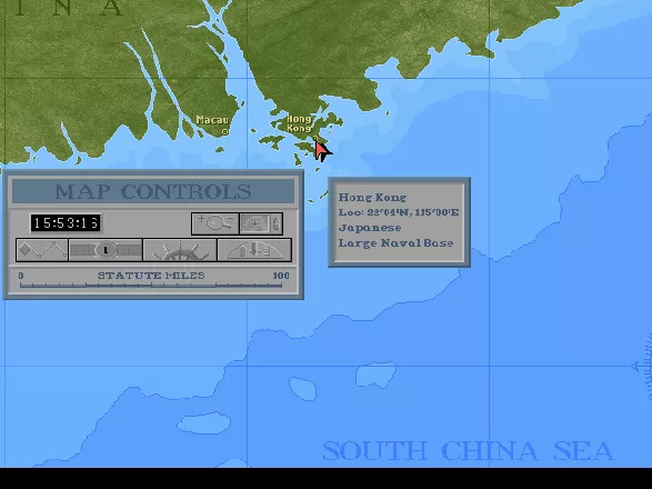 Silent Hunter Patrol Disk #2 DOS South China Sea (Hong Kong) chart