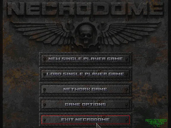 Necrodome Windows Title screen and main menu