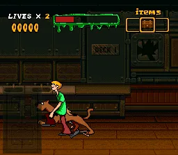 Scooby-Doo Mystery SNES Touching enemies increases the fright meter