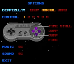 Time Trax SNES Options