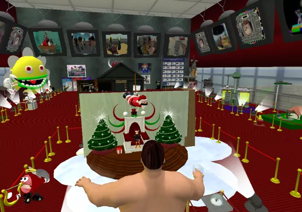 Second Life Windows Inside some kind of mall - poor Santa