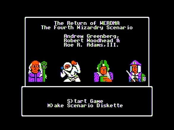 Wizardry: The Return of Werdna - The Fourth Scenario Apple II Title screen