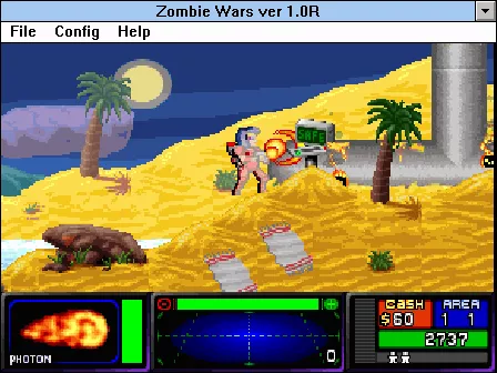 Zombie Wars Windows 3.x Playing with Diane  (default window size)