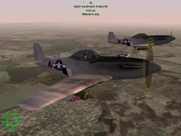 Jane&#x27;s Combat Simulations: Attack Squadron Windows P51D &#x22;Mustang&#x22; flying in formation