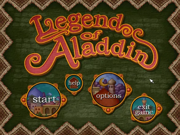 Legend of Aladdin Windows Title screen and main menu