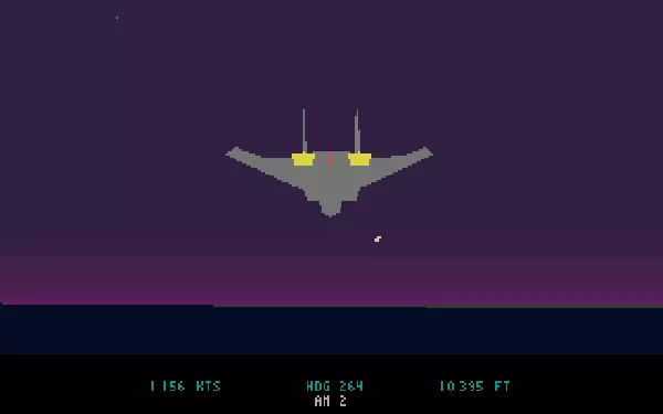 JetFighter II: Advanced Tactical Fighter DOS The underbelly of the F-14. The red line is the arresting hook.