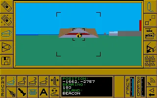 Carrier Command Amiga An enemy island&#x27;s command centre, after firing a virus bomb at it.
