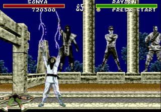 Mortal Kombat Genesis Rayden is pretty happy after finishing poor Sonya