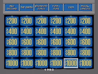 Jeopardy! Deluxe Edition Genesis The points have doubled.