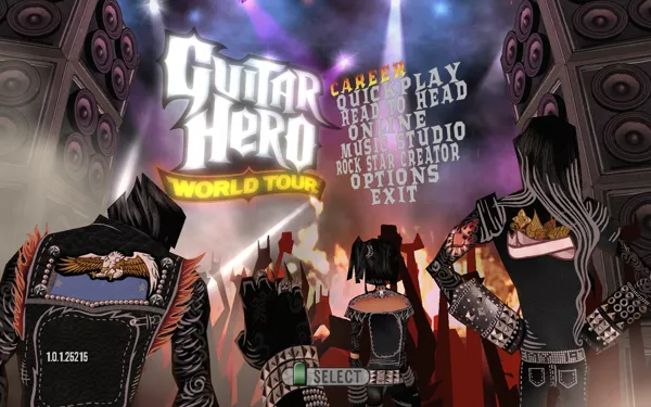 Guitar Hero: World Tour Windows Main Menu