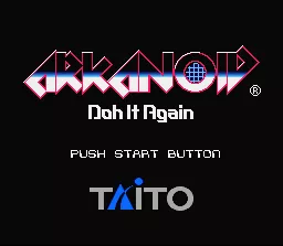 Arkanoid: Doh It Again SNES Title Screen
