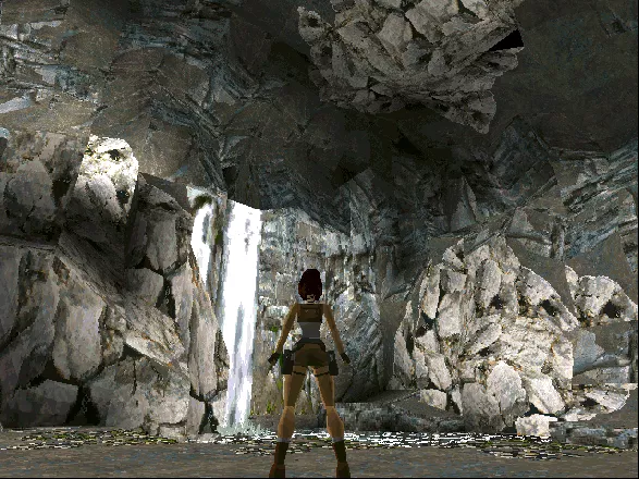 Tomb Raider DOS A beautiful waterfall!..