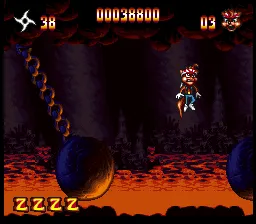 Zero the Kamikaze Squirrel SNES Jump from wrecking ball to wrecking ball