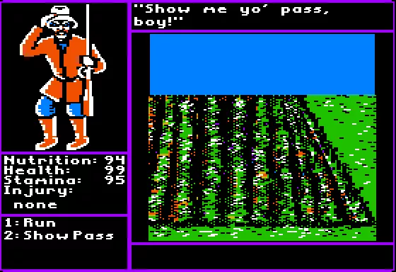 Freedom! Apple II Either run or show him a pass