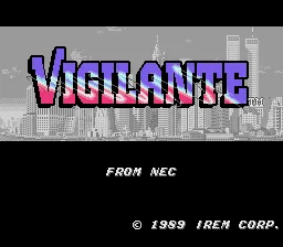 Vigilante TurboGrafx-16 Title screen