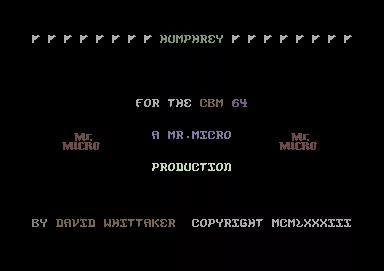 Humphrey Commodore 64 Title screen