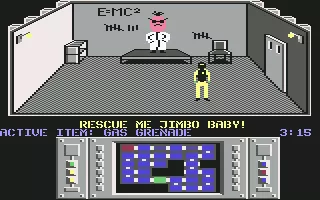 Infiltrator Commodore 64 Mission 2 - Dr. Gump&#x27;s cell.