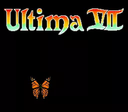 Ultima: The Black Gate SNES Nice title screen with a butterfly :)
