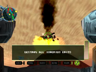 Uprising X PlayStation Destroying an imperial unit.