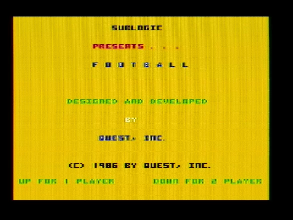 Football DOS Title screen (CGA Composite mode)