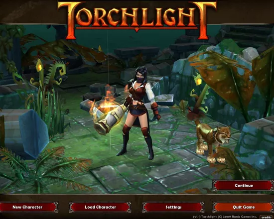 Torchlight Windows You can see your character on the title screen