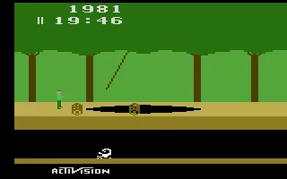Pitfall! Atari 2600 Use ropes to swing over bottomless pits and swamps