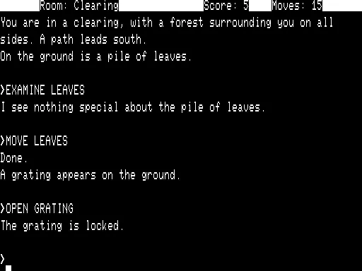 Zork: The Great Underground Empire TRS-80 Ah ha, a hidden grating! But it&#x27;s locked, naturally...