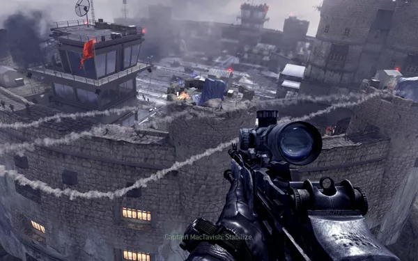 Call of Duty: Modern Warfare 2 Windows Before landing, clearing out the towers of enemy presence.