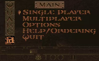 Quake DOS Main menu