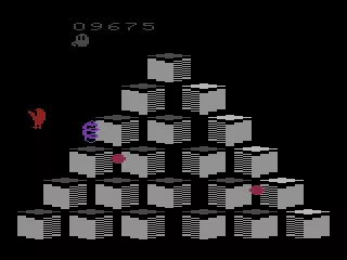 Q*bert Atari 2600 Floating to the top after jumping on a disc