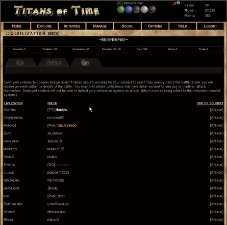 Titans of Time Browser ...attack the others.
