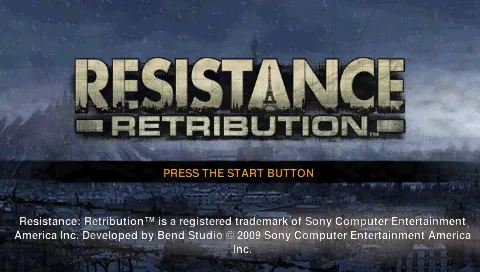 Resistance: Retribution PSP Pre-menu screen