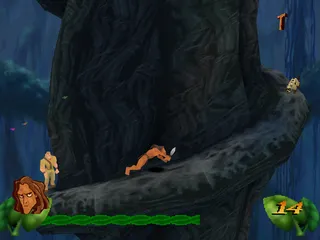 Disney&#x27;s Tarzan PlayStation Clayton chasing Tarzan.