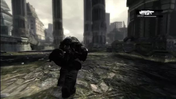 Gears of War Xbox 360 Running triggers a motion blur effect.