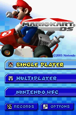 Mario Kart DS Nintendo DS Title menu