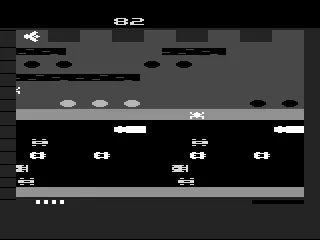 Frogger Atari 2600 The game in black and white mode
