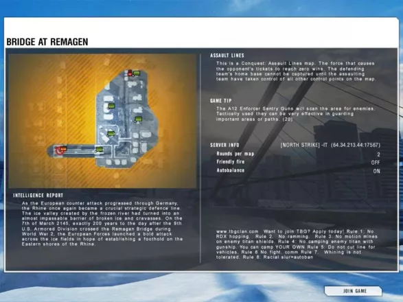 Battlefield 2142: Booster Pack - Northern Strike Windows Northern Strike map #3 Bridge at Remagen