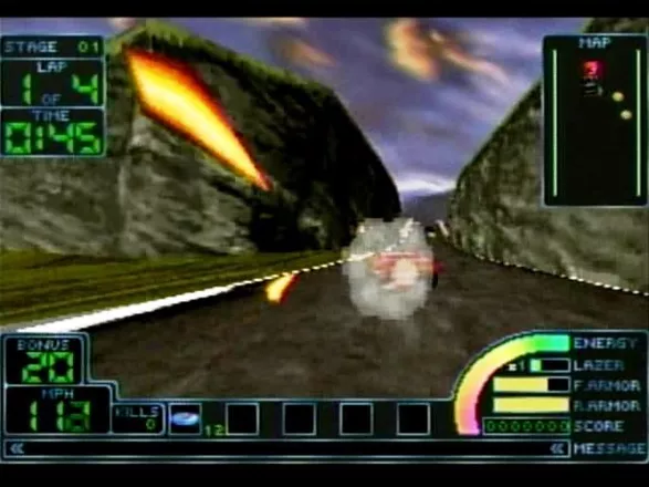 Impact Racing SEGA Saturn A few more hits will get him out of the way