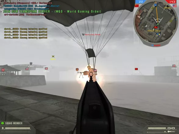 Battlefield 2 Windows Blue Pearl-Defense with mounted machine gun before he lands