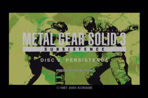 Metal Gear Solid 3: Subsistence PlayStation 2 Second disc title screen