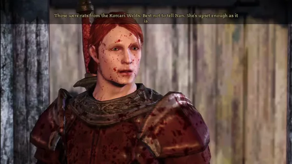 Dragon Age: Origins Xbox 360 Characters get bloody after battle.