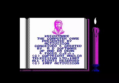 Knightmare Amstrad CPC Title screen
