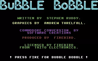 Bubble Bobble Commodore 64 Title screen 2