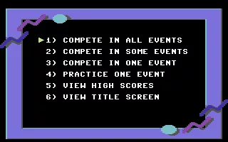 California Games Commodore 64 The main menu
